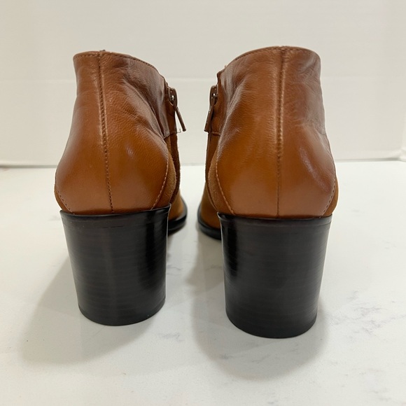 Etienne Aigner Cognac Suede & Leather Ankle Booties - Picture 2 of 10